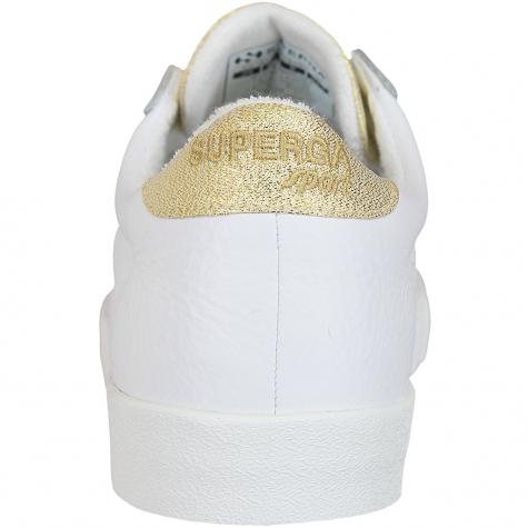 Superga Damen Sneaker Comflealame weiß/gold 
