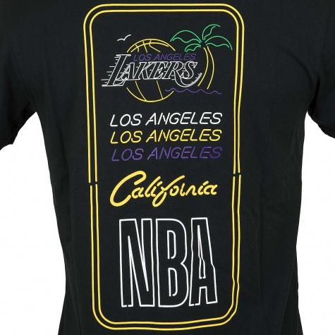 New Era T-Shirt NBA Neon Lights L.A.Lakers schwarz 