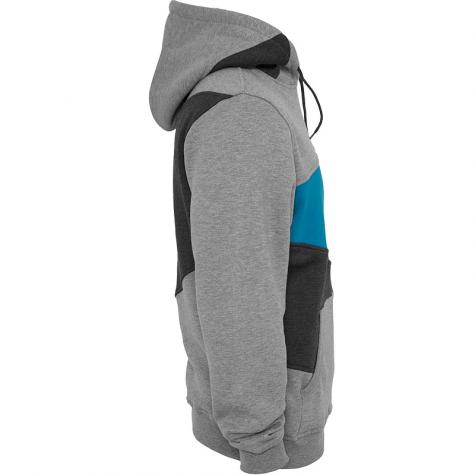 Urban Classics Hoody Zig Zag grau/grau/türkis
