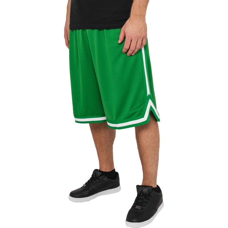 Urban Classics Stripes Mesh Shorts green/green/white hier bestellen!