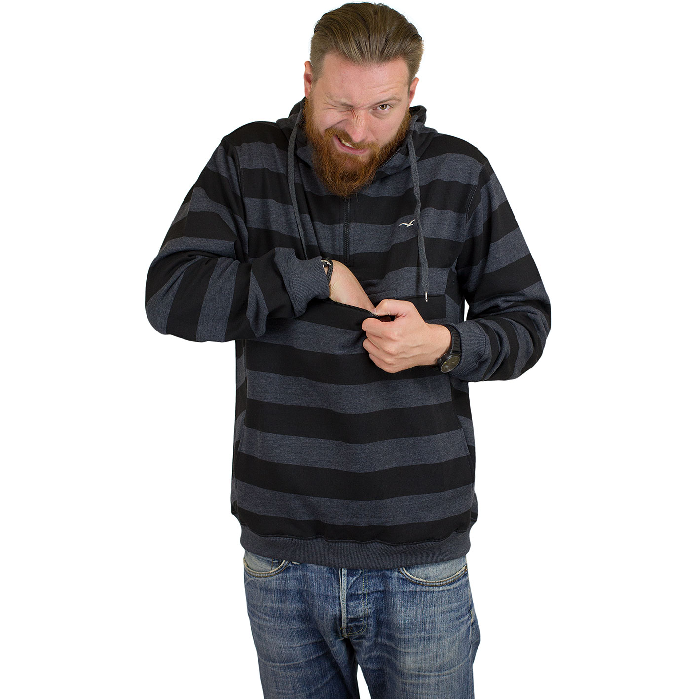 cleptomanicx stripe 3.0 hoodie