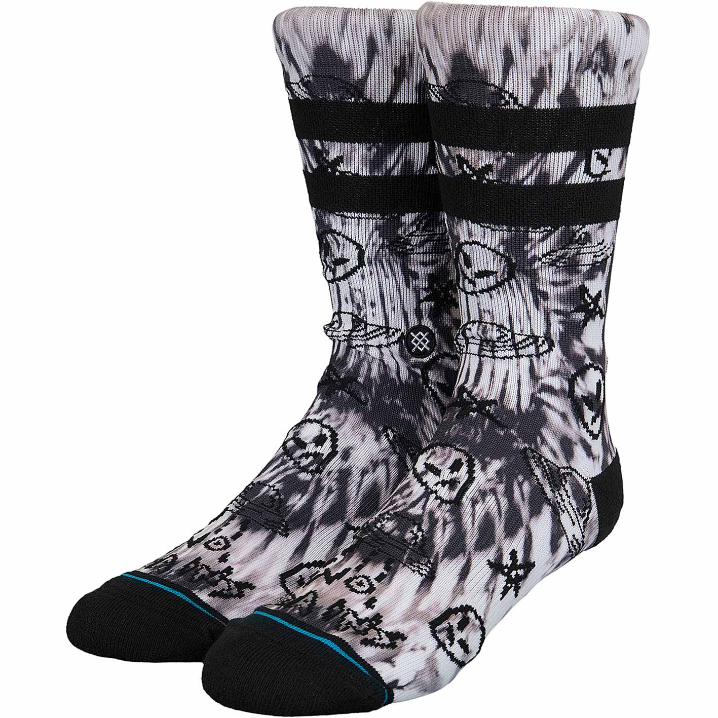 Stance Mo Totenkopf-Socken - Weiß Mit Muster, Gepolstert