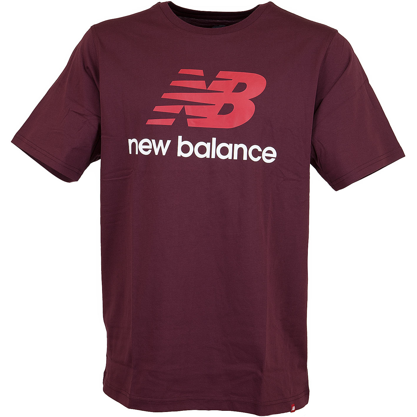 New Balance T-Shirt Essentials Stacked weinrot - hier bestellen!