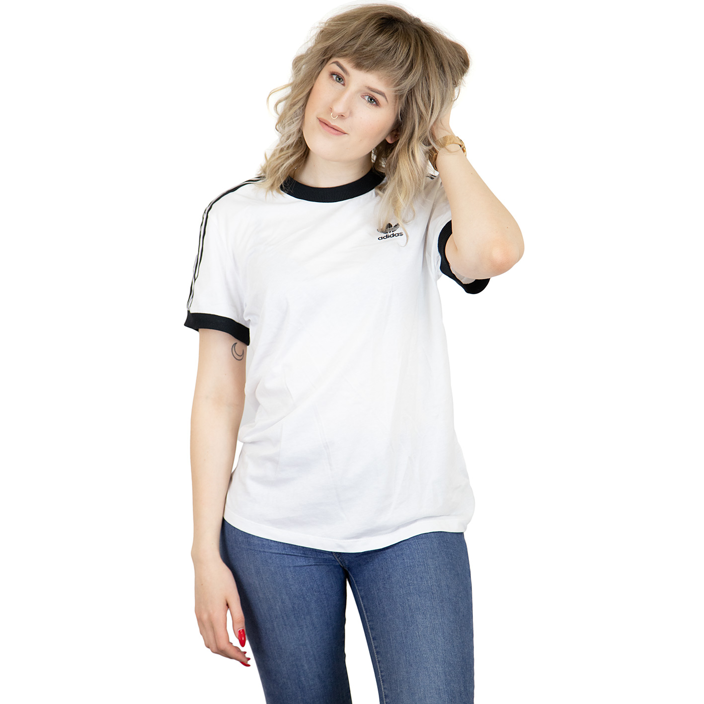 ☆ Adidas Originals T-Shirt 3 Stripes weiß/schwarz -