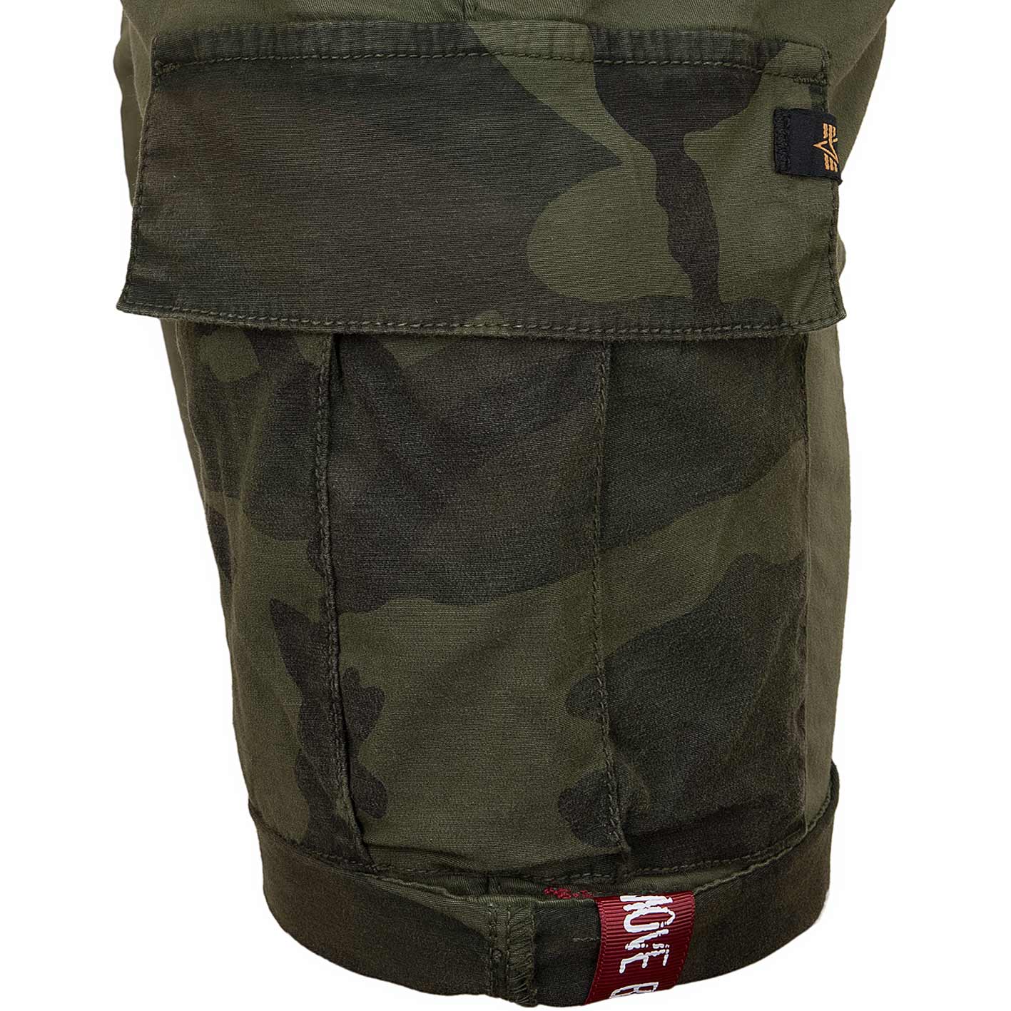 ALPHA INDUSTRIES Pantaloncini Uomo Jet Camo, Cotone Popeline, Vestibilità Regolare, Con Etichetta RBF