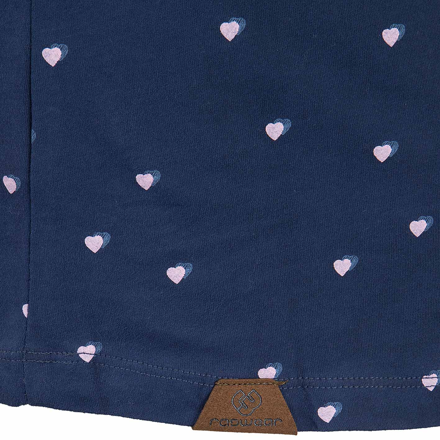 ☆ Ragwear Damen T-Shirt Mint Hearts indigo blau - hier bestellen! 
